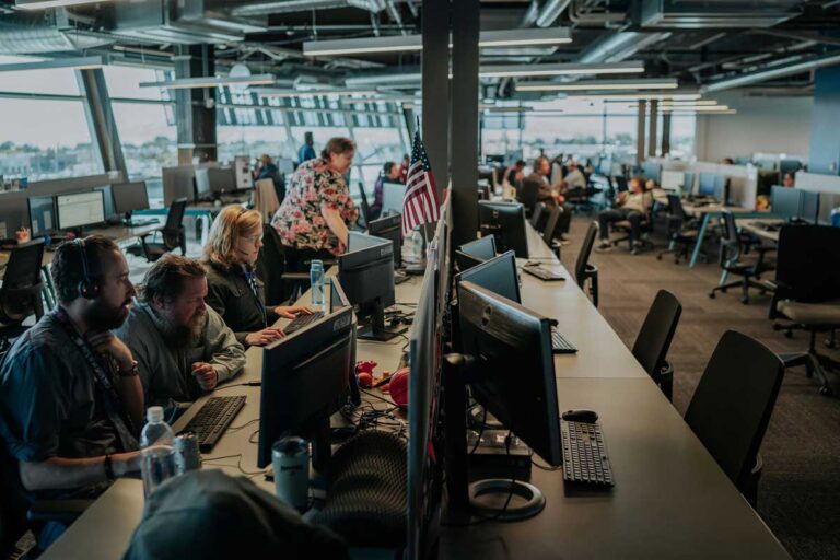 A busy Foundever contact center