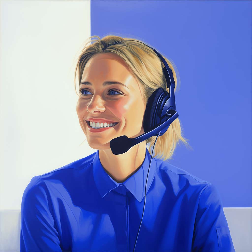 A picture of a contact center agent, created using Generative AI. 